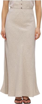 Moss Copenhagen Dames Rokken Mschviana Ginia Skirt - Dames - Maxi Rokken - Beige - XS - Rokken