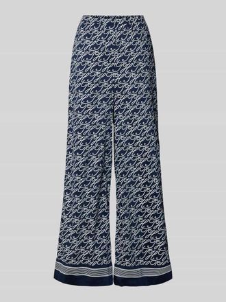 Tommy Hilfiger Wide Leg Hose aus Baumwoll-Seide-Mix in Ecru, Gr&ouml;&szlig;e XL