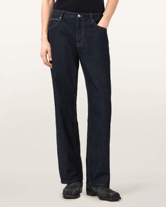 AllSaints Cotton Mullen Straight Leg Denim Jeans, Size: 28