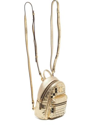 MCM mini Stark Bebe Boo leather backpack - Gold
