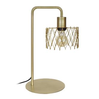 Tosel L&aacute;mpara de mesa metal pantalla oro