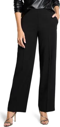 Nic+Zoe Lenox High Waist Wide Leg Stretch Pants in Black Onyx at Nordstrom, Size Xx-Large