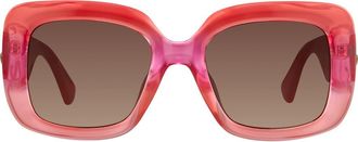 Kurt Geiger 55mm Sunglasses in Crystal Pink/orange/brown at Nordstrom