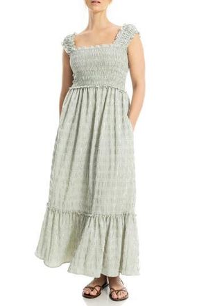 Max Studio Tiered Printed Sundress in Green/White at Nordstrom Rack, Size X-Large