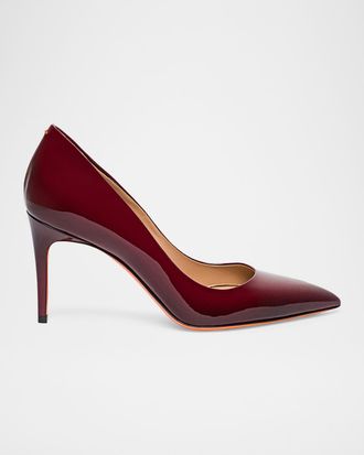 Santoni 85mm Patent Leather Pumps