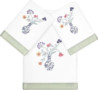 Linum Home Textiles 100% Turkish Cotton Stella 3Pc Embellished Towel Set