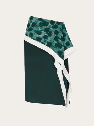 Ferragamo Women Asymmetric skirt with peplum detail Green