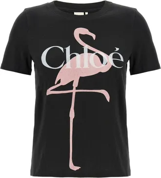 Chlo&eacute; Printed T Shirt Nero-Donna