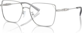 Michael Kors 56mm Rectangle optical glasses in Silver at Nordstrom