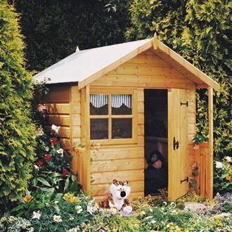 Shires Club Playhouse Kids Wendy House in Brown