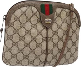 Gucci Pre-owned Cross Body Bags, female, Beige, Size: ONE SIZE Pre-owned Vintage GG Canvas Shoulder Bag