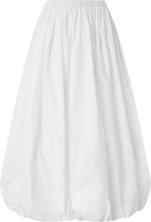Pinko Witte Elastische Taille Rok - Dames - Midirokken - Wit - L - Rokken