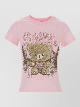 Ganni organic cotton graphic crew-neck t-shirt