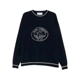 Iceberg Jersey con Logo Intarsia - Knitwear - Hombre - Azul - XL