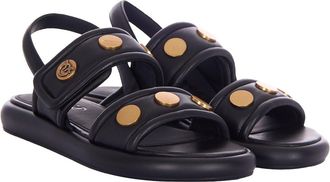 Pinko Womens Sandals Fiona Black-Antique Gold Black/antique