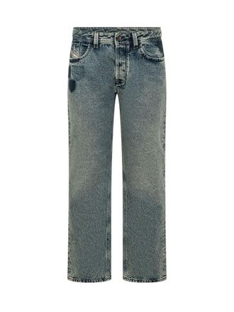 Diesel Blue Straight Mid Rise Jeans