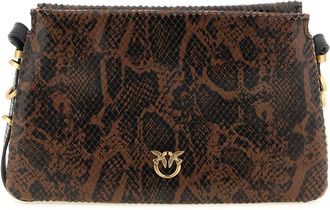Pinko Brown Love Birds Medium Crossbody Bag