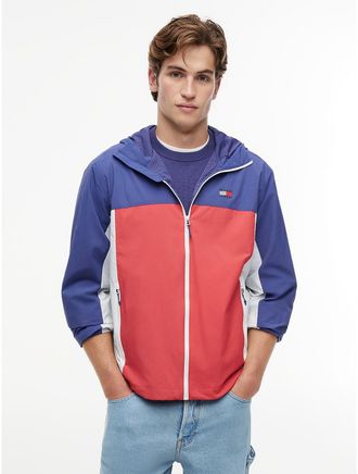Tommy Hilfiger Mens Tommy Jeans Packable Chicago Windbreaker - Anthem Red Multi - XL