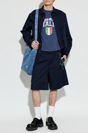 Carne Bollente T-shirt With Print, Mens, Navy Blue