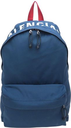 Balenciaga Black Navy Red Color Nylon Backpack (Pre-Owned)
