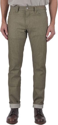HIROSHI KATO The Pen Slim 10.5-Ounce Stretch Selvedge Jeans in Dark Green Raw at Nordstrom, Size 29