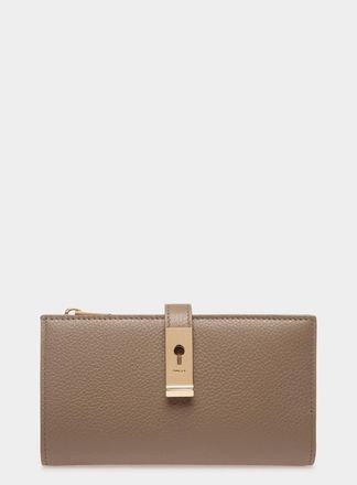 Bally Lock Me Long Wallet in Grained Leather in Brown at Nordstrom