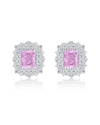 Suzy Levian Suzy Levian Gala Collection Silver Cz Stud Earrings