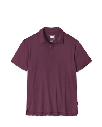 Stio | Mens Alpin Lightweight Merino Polo Shirt Short Sleeve, Size Extra Large in Aubergine