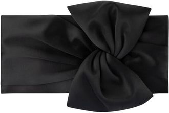Olga Berg Chloe Satin Tie Front Clutch in Black at Nordstrom