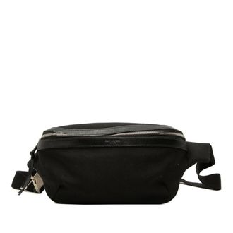 Saint Laurent Black Canvas Leather Sling Bag (Pre-Owned)