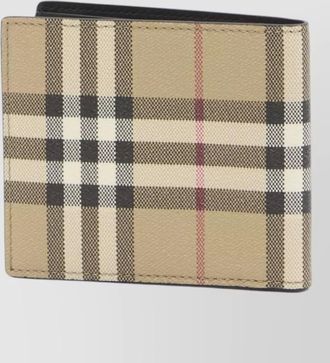 Burberry foldable checkbook wallet textured finish