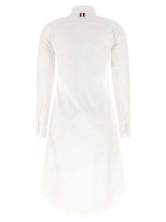 Thom Browne Cotton Button-Front Shirt Dress - White