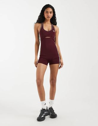 adidas adidas Originals sport unitard in bordeaux e crema-Rosso