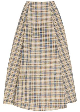 Bernadette Bernadette Kennedy Plaid Seersucker Maxi Skirt - Beige - 40 (UK12 / M)