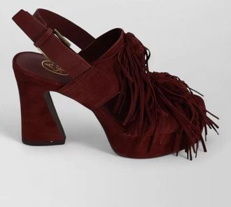 Ash oprah suede leather fringe high heel sandals