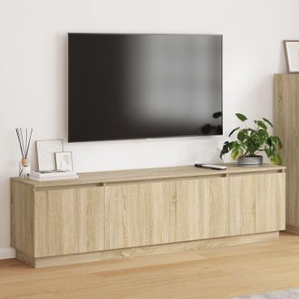 Berkfield Home TV cabinet with LED Sonoma Oak 180x38x49 cm Engineered Wood in Brown | Size: 180 x 38 x 49 cm