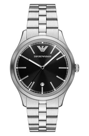Emporio Armani EA 3H SS WATCH in Silver at Nordstrom