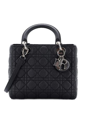 Dior Lady Dior Bag Cannage Quilt Grained Calfskin Medium satchel - women - Calf Leather - One Size - Black