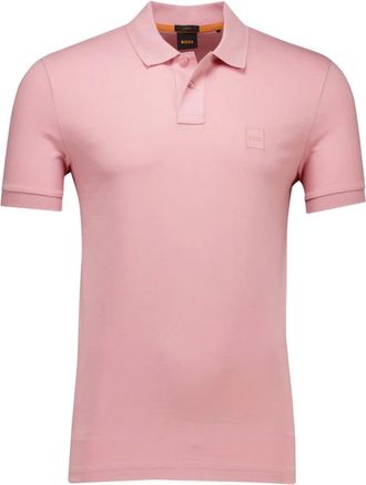 HUGO BOSS Tops, Heren, Roze, S, Roze poloshirt met korte mouwen