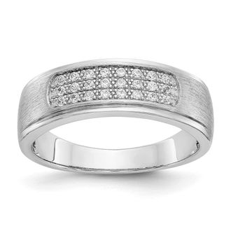 Diamond2Deal 14k White Gold Lab Grown Diamond Wedding Band Ring 1/4Ct Clarity- VS Color- D-E