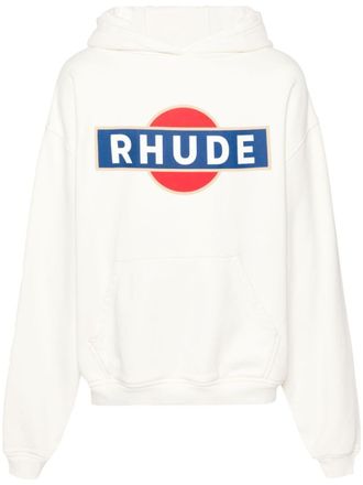 Rhude Felpa Vintage Racer con cappuccio - Bianco