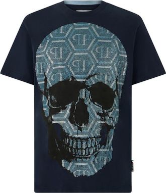 Philipp Plein Camiseta Cuello Redondo Ss Skull - Tops - Hombre - Azul - XL