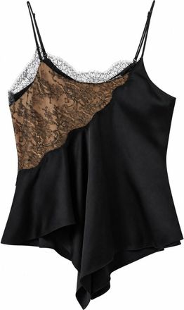 Stella McCartney Black Lace Scoop Neck Top