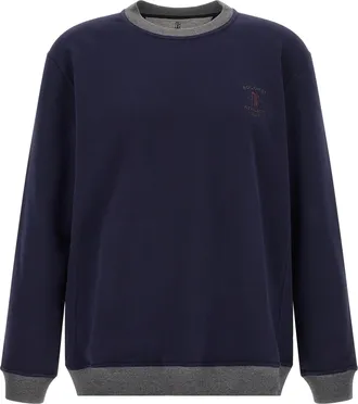 Brunello Cucinelli Blue Cotton Mens Sweatshirt