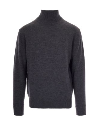 Paolo Pecora Fine Grey Virgin Wool High Neck Sweater