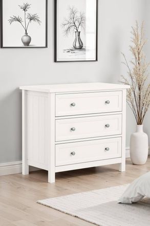 Julian Bowen Maine 3 Drawer Wide Chest in White