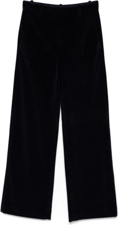 Circolo 1901 Blauwe Fluweel Katoenen Broek Dames - Dames - Wijde Broeken - Blauw - XS - Katoen - Broeken