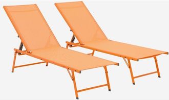 Sweeek Tumbona De Acero Textileno De Multiposici&oacute;n, Set De 2