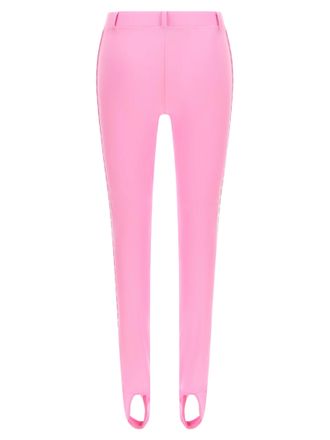 Moschino Logo-Striped Stretch Lycra Leggings - Pink