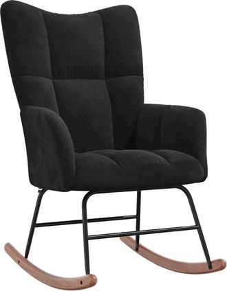 vidaXL Rocking Chair Black Velvet (100% polyester), solid rubberwood, steel